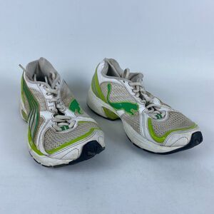 Puma Levaio IdCell Running Shoes Women Size 6.5 White Green Mesh Low Top Lace Up